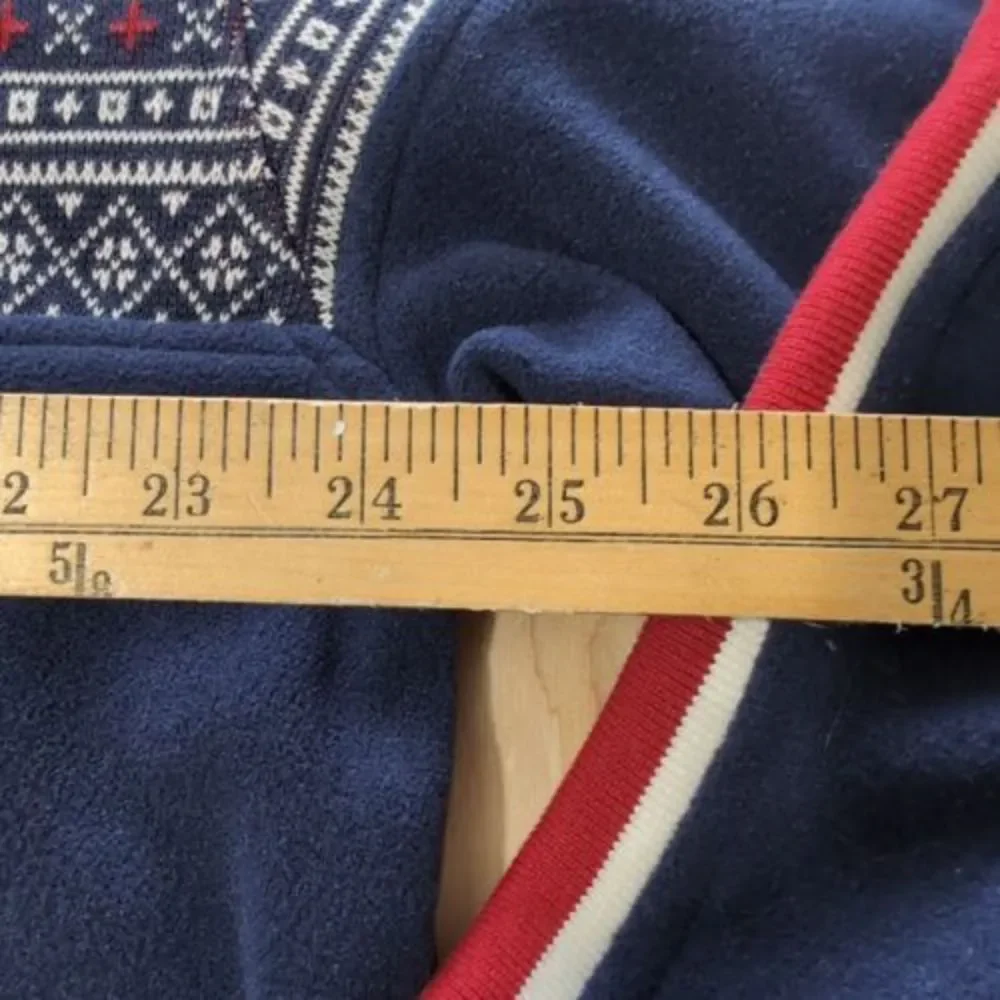 Tommy Hilfiger Mens Sweater XL‎ Fair Isle Warm Fleece Logo Side Striped Shirt